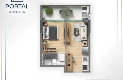 Studio com 1 quarto à venda, 36 m² por r$ 320.232 - centro - são vicente/sp