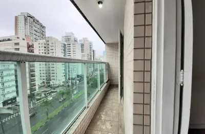 Apartamento pé na areia/frente avenida/para reforma retrofit/1 vaga/saída praia/com churrasqueira e salão.