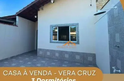 Casa com 3 dormitórios à venda, 91 m² por r$ 350.000 - vera cruz - mongaguá/sp