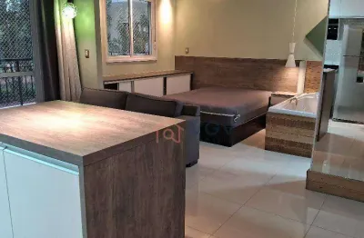 Apartamento studio 48m² mobiliado, hidromassagem,   varanda, 1 vaga - metrô são judas