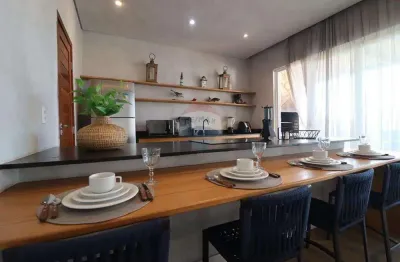 Casa mobiliada de 3 quartos com suíte em condomínio beira mar - são miguel do gostoso