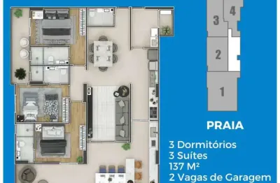 Apartamentos frente mar com entradas à partir de 32.000,00 - praia grande