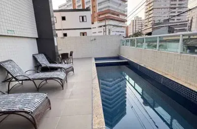 Apartamento com 87 mts de área, 2 dormitórios 1 suíte. guilhermina. praia