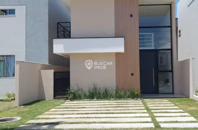 Casa em condomínio fechado com 4 quartos à venda na rua sucupió, abrantes, camaçari por r$ 900.000