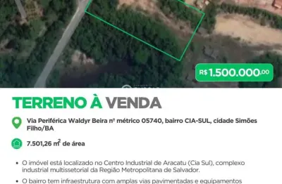 Terreno comercial à venda na via periférica, cia, simões filho por r$ 1.500.000