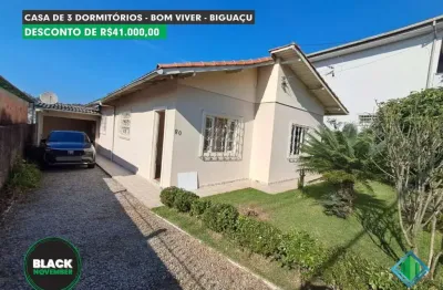 Casa com 3 quartos à venda na rua pasqualine ines da costa, 80, bom viver, biguaçu, 120 m2 por r$ 399.000
