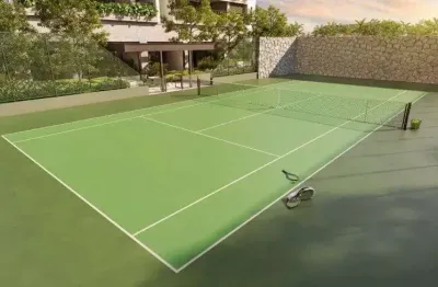 Amplo apartamento de 207 m² com 4 suítes e 3 vagas determinadas com quadra de tennis