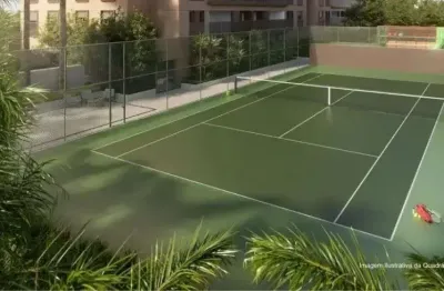 Apartamentos de 114 m² com 3 suítes, hall privativo em condomínio com quadra de tenis
