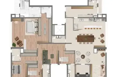 Apto a venda possui 282 metros² com 4 suítes e 4 vagas em predio com quadra de tenis