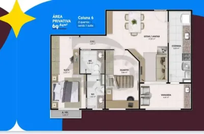 Apartamento - novo - para vender com 2 quartos 1 suítes no bairro coroa do meio em aracaju