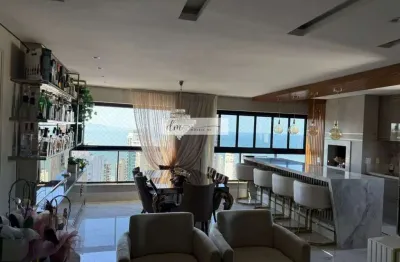 Apto para alugar com vista mar em todos ambientes em balneário camboriú, centro, com 4 quartos, 147m² e 3 vagas privativas e lazer completo