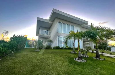 Casa em condomínio para venda em camaçari, busca vida, 4 dormitórios, 4 suítes, 7 banheiros, 8 vagas