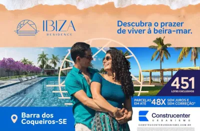 Lote à venda no ibiza beach residence , centro , barra dos coqueiros, se
