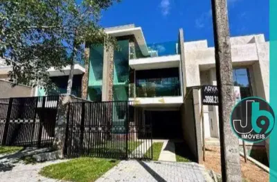 Sobrado novo para alugar ou vender no abranches com 3 quartos, 1 suíte, 3 banheiros, 3 vagas de garagem e churrasqueira com 180m² por r$ 7.000/mês