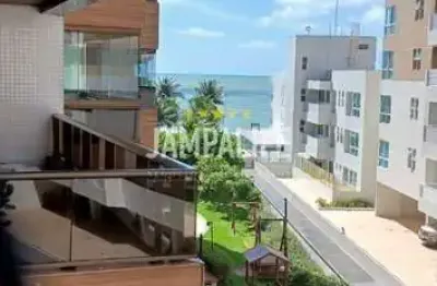 Apartamento pé na areia com 3 dormitórios, 128 m² - venda por r$ 2.500.000 ou aluguel por r$ 15.183/mês - ponta de campina - cabedelo/pb
