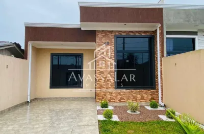 Casa com 3 dormitórios e 2 vagas de garagem com espaço de fundos, gralha azul fazenda rio grande