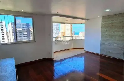 Apartamento nascente na graça, 79m², andar alto com vista mar total, 2 quartos (1 suíte), varanda g