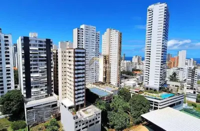 Apartamento nascente na graça, 80m², andar alto com vista mar total, 2 quartos (1 suíte), varanda g