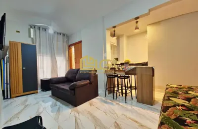 Kitnet reformada à venda – 32m² – prédio frente mar na aparecida, santos