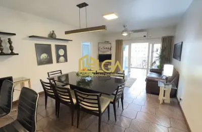 Apartamento mobiliado, 110m², 2 dorms – gonzaga, santos - locação