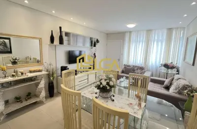 Apartamento 120m², 2 suítes, reformado e mobiliado – boqueirão/gonzaga, santos