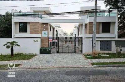 Sobrado novo com 125 m², 3 quartos sendo 1 suíte à venda por r$ 1.070.000 - bom retiro - curitiba/pr