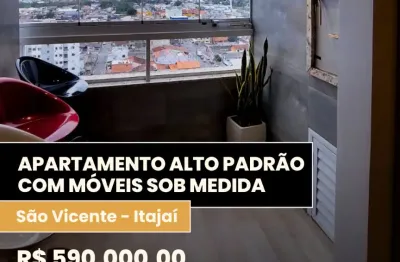 Oportunidade!  apartamento alto padrão com móveis sob medida
