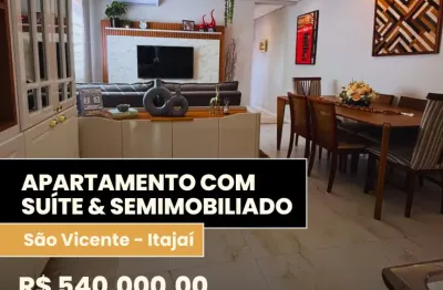 Apartamento semimobiliado com 2 quartos, sendo 1 suíte, em excelente localização
