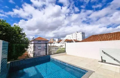Sobreposta alta com 4 suítes piscina e área gourmet à venda, 290 m² por r$ 1.920.000 - boqueirão - santos/sp
