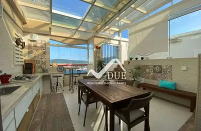 Cobertura com 3 dormitórios ,porteira fechada  à venda, 226 m² por r$ 1.800.000 - ponta da praia - santos/sp