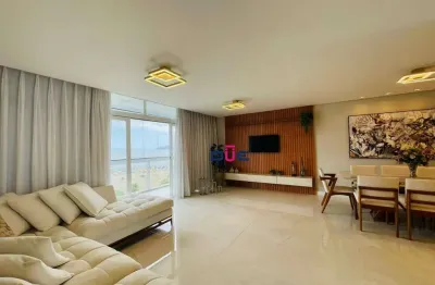 Apartamento porteira fechada na orla, com vista mar e 3 dormitórios no Gonzaga, Santos