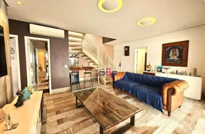 Cobertura com 3 dormitórios à venda, 169 m² por r$ 2.300.000 - pompeia - santos/sp