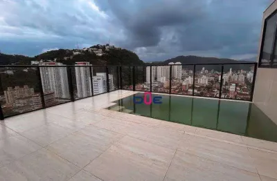 Cobertura com 3 dormitórios à venda, 160 m² por r$ 2.800.000 - josé menino - santos/sp