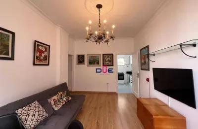 Apartamento mobiliado com 3 dormitórios e 91m², 1 quadra da praia, boqueirão – santos