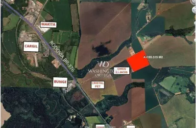 Área à venda, 165515 m² por r$ 21.847.980,00 - cará-cará - ponta grossa/pr