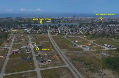 Terreno no Balneário Rincão, próximo a Lagoa dos Freitas. No boleto.