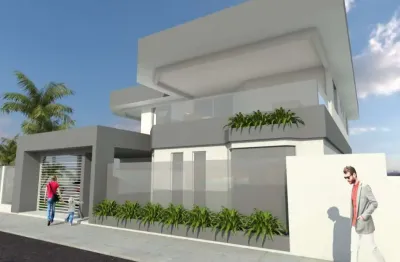 Vendo um terreno de 400m² plano com a construção de uma casa inacabada. o projeto é lindo, mas pode ser modificado. a localização é ótima!