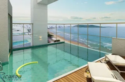 Apartamento 4 quartos suítes à venda de frente para o mar da praia do morro, guarapari-es - lazer completo, auto padrão.
