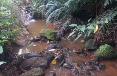 Chácara à venda com 6579 m² em todos os santos com córrego na divisa - guarapari es