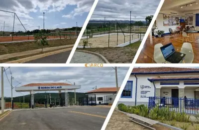 Terreno borda do lago, 340m2 lazer completo - portaria 24hs - caçapava