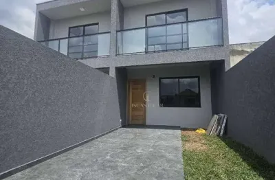 Sobrado de frente para a rua com face solar norte no umbará – 109m², 3 dormitórios (suíte com closet), 2 vagas – r$ 549.000