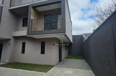 Sobrado tríplex à venda no pinheirinho, 106m² de área interna + terraço, face noroeste, 3 dormitórios (1 suíte com closet), vista livre – r$ 650.000