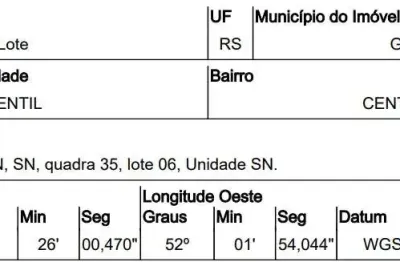 Oportunidade única em gentil - rs | tipo: terreno | negociação: leilão  | situação: imóvel