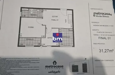 Apartamento à venda em são paulo, vl das belezas, com 1 quarto, com 32 m²