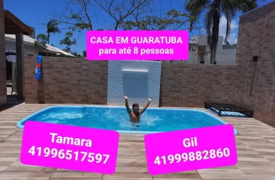 Casa piscina guaratuba  à 800 mts praia próx. café curaçao  e hotel santa paula