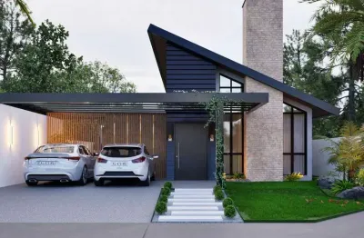 Casa moderna com 3 dormitórios e área de lazer completa