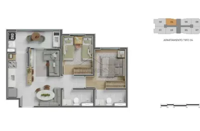 Apartamento com 2 quartos à venda na Rua Raimundo Barbosa Nogueira, Palmeiras de São José, São José dos Campos