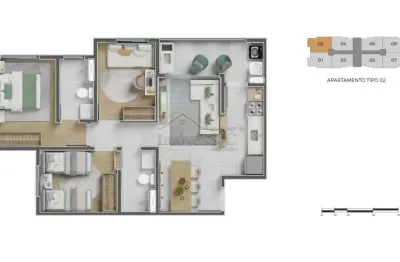 Apartamento com 3 quartos à venda na Rua Raimundo Barbosa Nogueira, Palmeiras de São José, São José dos Campos