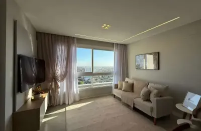 Lindo apartamento de alto padrão construtivo, mobiliado e decorado e com vista do mar..