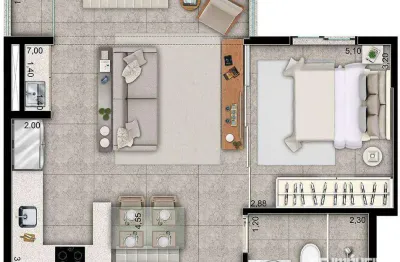 Apartamento com 1 quarto à venda na Avenida Copacabana, 525, Empresarial 18 do Forte, Barueri